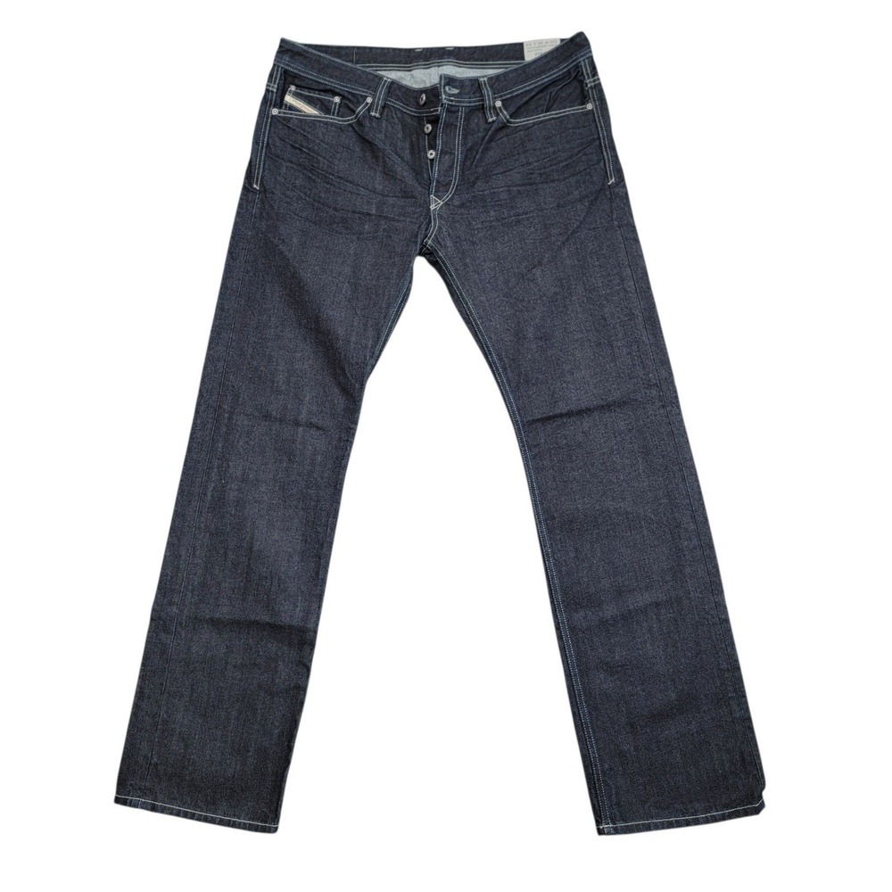Diesel Viker Regular Straight Jeans Mens‎ 36x34 Dark Blue Denim Button Fly ORZ29